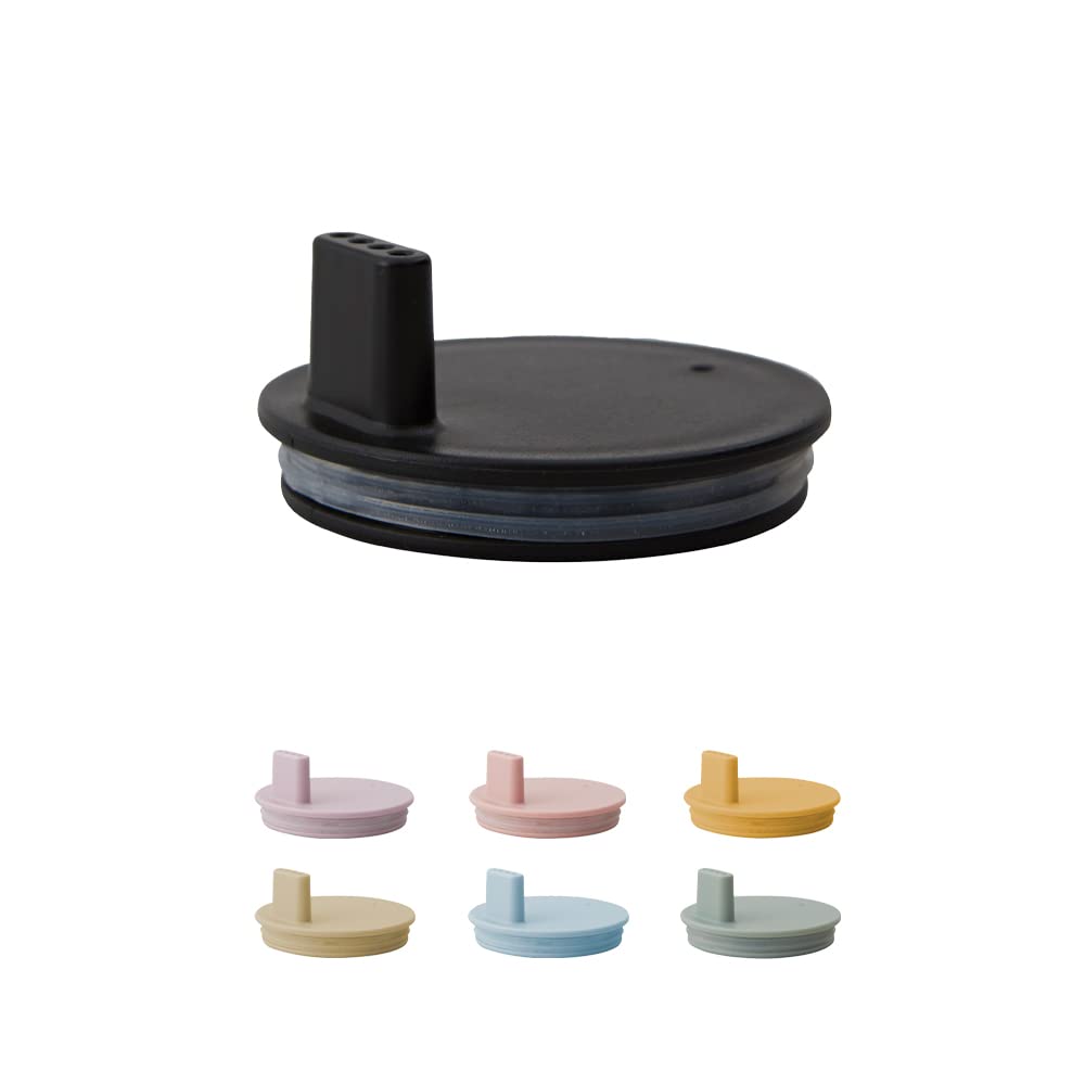 Design Letters Drink Lid for Tritan Baby and Kids Sippy Cup (Black) | Drink Lid for Weaning Cup with a Unique Design for Toddlers & Babies | Fits in All Tritan Drinking Cup | BPA and BPS-Free