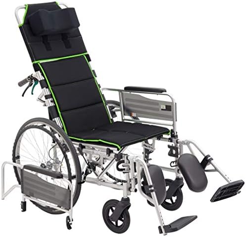 MLX Wheelchair, Elderly Wheelchair Folding Manual Wheelchair Full Recliner