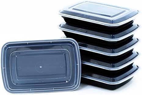 Blacware 5 Pack Best Meal Prep 1 Compartment Lunch Food Storage Bento Box Containers Kit BPA Free Reusable Microwavable Dishwasher Freezer Safe Small with Leak Proof Lids Portion Control 21 day fix