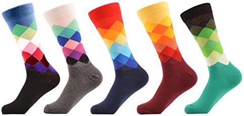 Oil Painting Combed Cotton Colorful knit Crew Long Funny Socks 5 Pairs (3)