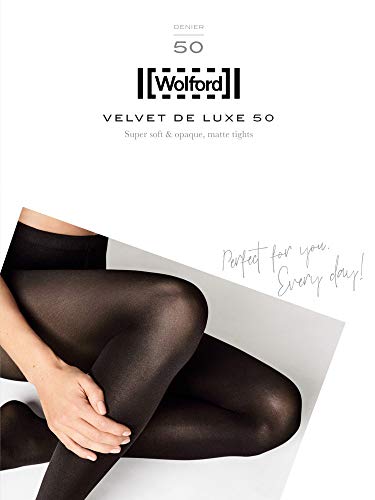 Wolford Women's Velvet De Luxe 50 Tights, Black, Large - Thumbnail 6