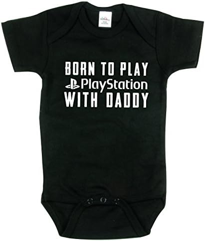 Nursery Decals and More Funny Baby Boy Onsies, Born To Play Playstation On Black Size 3-6 MO