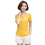 EFINNY Women Chiffon Blouse T-Shirt Office OL Short Sleeve Loose Tops Workwear