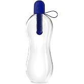 bobble Classic Water Bottle, Filtered Water, BPA-Free Reusable Bottle, Soft Touch Carry Cap with Replaceable Carbon Filter for Sustainable Water and Hydration 34 oz, (Navy Blue)