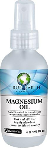 Magnesium Oil Spray by True Earth Naturals | 31% Certified Zechstein Magnesium oil in a GLASS Bottle to fight magnesium deficiency, relieve sore muscles, joint pain, plus helps you get better sleep