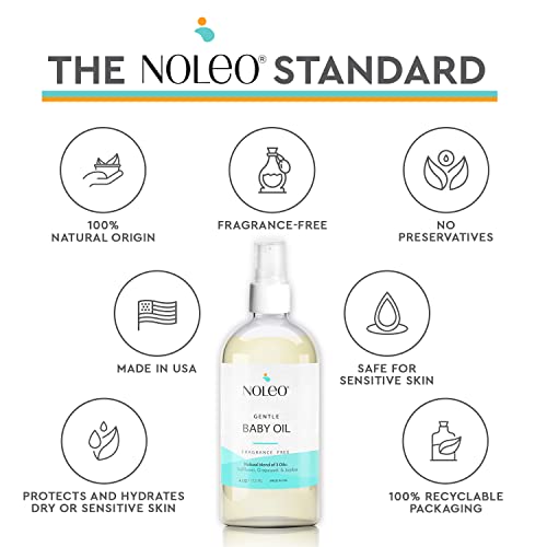 NOLEO Gentle Baby Oil Calming Baby Oil for Newborn w/ Grapeseed