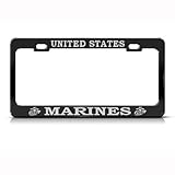 MARINES MARINE METAL MILITARY LICENSE PLATE FRAME TAG HOLDER