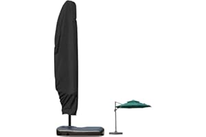 TNARRU Patio Waterproof Cantilever Umbrella Cover for 9ft-13ft Mayhour Balck Dustproof,Rip,UV Water Resistant Outdoor Offset Banana style Large Umbrella Protector with Zipper for Garden Yard Market 109in