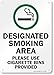 SmartSign"Designated Smoking Area, Please Use Cigarette Bins Provided" Sign | 10" x 14" Plastic primary