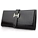 Glossy Genuine Leather Wallet Crocodile Pattern with an ID Window - Red