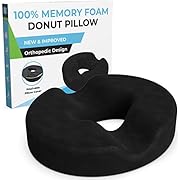 Donut Pillow for Tailbone Pain-100% Memory Foam Hemorrhoids Pain Relief Office Chair Cushion for Back, Sciatica, Orthopedic Surgery Recovery, Postpartum Pregnancy Seat Support-Reduce Coccyx Pain