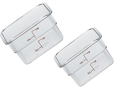 Cambro 2SFSCW135 (2 Pack) Food Storage Square Container, 2 Quart