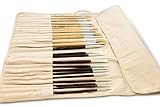 Solabela Montreal Artist Brush Set of 24 w/ Canvas Roll-up Pouch - Professional Art Brush Set