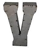 Rustic Arrow Letter V for Decor, 14-Inch, Silver
