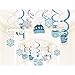 Kristin Paradise 30Ct Winter Wonderland Hanging Swirl Decorations, Holiday Snowflake Party Supplies, Snow Birthday Theme Decor for Boy Girl Baby Shower, Holiday Snowman First 1st Bday Favors