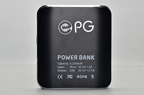 ePGes Power Bank Portable Charger 5V 2.1A 5200mAh Li-ion. Portable Battery Charger For Mobile Devices (Smartphone, etc.) – Black
