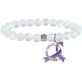UJIMS Pancreatic Cancer Awareness Gift Fight Purple Ribbon Bracelet Pancreas Warrior Chemotherapy Patient Gift