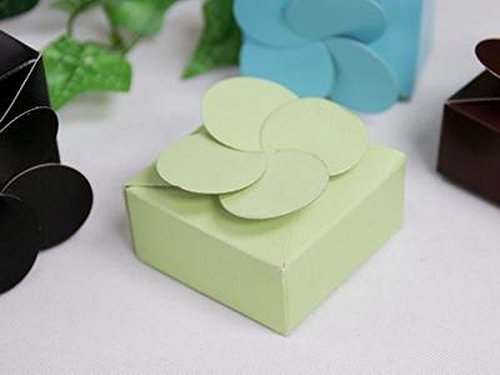 BalsaCircle 100 2" Sage Green Wedding Favor Boxes with Cute Petals Top for Wedding Party Birthday Candy Gifts Decorations Supplies