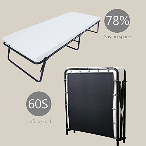 LEISUIT Rollaway Guest Bed Cot Fold Out Bed Portable Folding Bed