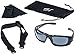 Tinted Motorcycle Glasses for Men with Microfiber Cleaning Cloth, Pouch, and Case Accessories. Convertible to Motorcycle Goggles in Seconds