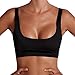 Nulibenna Women's Solid Scoop Tankini Cropped Top Bandeau Swimsuit Beachwear Top