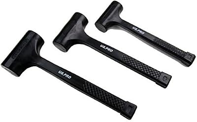 US PRO 3pc Rubberised Dead Blow Hammer Mallet Set 1lb 2lb 3lb B1664