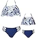 KABETY Girls Swimsuit Two Pieces Bikini Set Ruffle Falbala Swimwear Bathing Suits (Blue Floral, 9-10 Years)