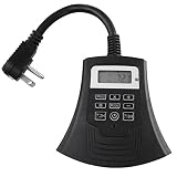 DEWENWILS Digital Outdoor Light Sensor Countdownl Timer, 7 Day Programmable Plug in Light Timer Switch with 3 Grounded Electrical Outlets for Christmas Light Landscape Light 15A,1/2HP UL Listed
