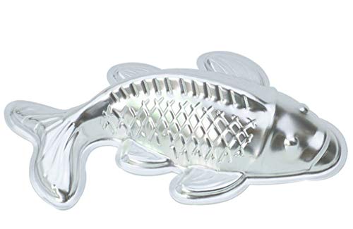 WJSYSHOP 10 Inch Fish Carp Shaped Aluminum 3D Cake Mold Baking Mould Tin Cake Pan - Fish - Thumbnail 5
