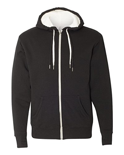 Independent Trading Co. Unisex Full Zip Hooded Sweatshirt, Black, Large