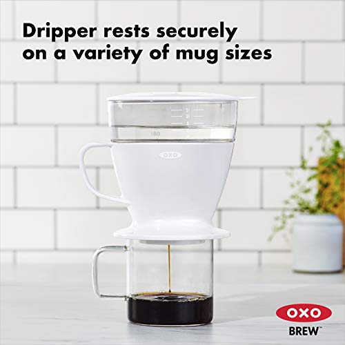 OXO Brew Single Serve PourOver Coffee Maker, 12 ounces, White The