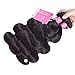 ISEE 8A Brazilian Virgin Body Wave Human Hair 3 Bundles 100% Unprocessed Human Weave Hair Extensions for Black Women, Natural Black 10