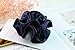 Wenobby 2PCS Big Satin Silk Black Blue Hair Scrunchies for Women with Thick Hair,Flower-like Hair Ties