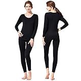 Feelvery Women’s Natural Ultra-Soft Premium Tencel Silk Long Johns Thermal Underwear Set
