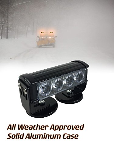 Warningworx Red White LED Flashing Emergency Light Battery Powered Warning Strobe Universal Magnetic POV Fire/EMS Law Enforcement Security Beacon