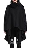 ELLAZHU Women Casual Bat Wings Tassel Print Sweatshirt Onesize GY717 Black