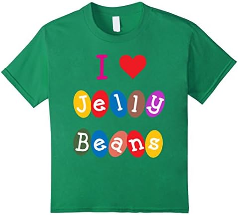 Kids I Heart Jelly Beans Love Sweets Candy T-Shirt 10 Kelly Green