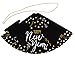New Years Eve Party Hats - 24-Pack Cone Shaped Paper Hats Holiday Supplies, Black with Confetti Design, Includes Gold Elastic String, Easy Assembly, For Kids and Adults, 4.6 x 7 Inches