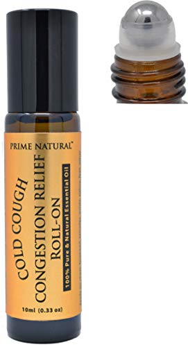 Cold Cough Congestion Relief Essential Oil Roll On 10ml, Pre-Diluted Ready to Use, Pure, Therapeutic Grade Roller to Naturally Relieve Sinus Issues, Allergy, Respiratory Problems, Headache
