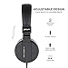 Wired Headphones with Mic for Computer Cell Phone Tablet Laptop MP3/4， Over Ear Earphones Earbuds for Kids Teens Adults Fashion Stereo Bass - Picun (Black)