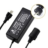 BRILL'S AC to DC Power Adapter 100-240V 10A to 12V Car Cigarette Lighter Socket AC/DC Converter for car air Compressor tire inflator, Vacuum Cleaner, or Any 12v Device. Bonus : European Power Cord