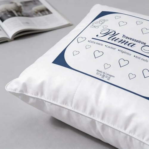 Kit 2 Travesseiros Premium Extra Macio Antialérgico Lavável e Antimofo Conforto para Dormir