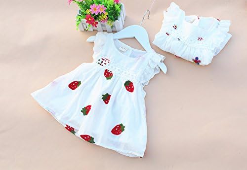 Amazon Co Jp いちご柄 ワンピース 半袖 80 90 95 100 ドレス チュニック 女の子 夏 924n 80 おもちゃ