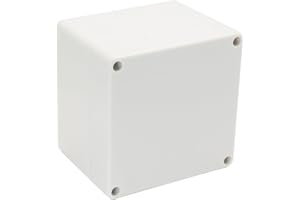 Raculety Project Box IP65 Waterproof Junction Box ABS Plastic Electrical Boxes DIY Electronic Project Case Power Enclosure White 4.72x4.72x3.54 inch (120 x 120 x90 mm)