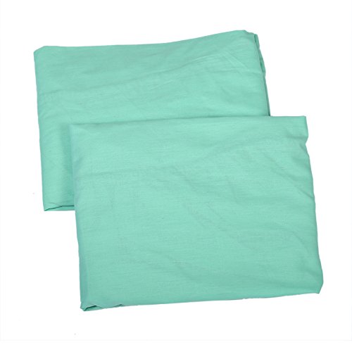 Bacati Solid Crib/Toddler Bed Fitted Sheets Cotton Percale 2 Piece, Mint