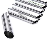 Cannoli Tubes by CiE. Set of 6 stainless steel Cannoli Forms. Diagonal shaped