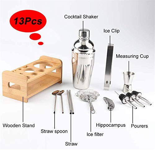 Huangjiahao Cocktail-Shaker, 13 Stück, Edelstahl, Bar-Set, Bar-Set, Barkeeper, Barkeeper, stilvolles Bar-Werkzeug-Set… – Bild 3