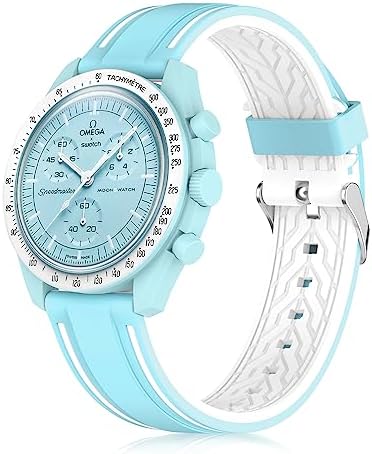 Farluya Band Compatible with Moonswatch,Soft Silicone 20mm