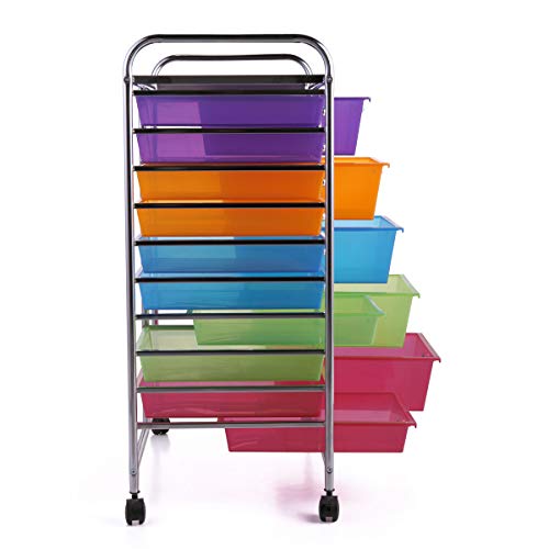 15-Drawer Rolling Storage Cart Scrapbook Paper Office Unit Organizer Rack Shelves