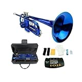 MERANO BLUE LACQUER PLATED TRUMPET WITH CASE + FREE METRO TUNER